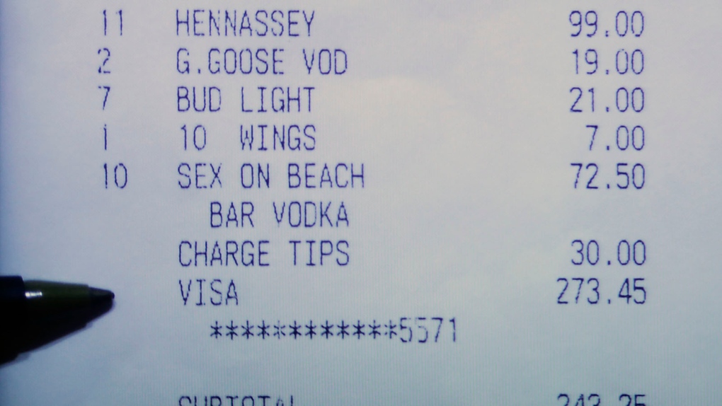 Aaron Hernandez's bar bill