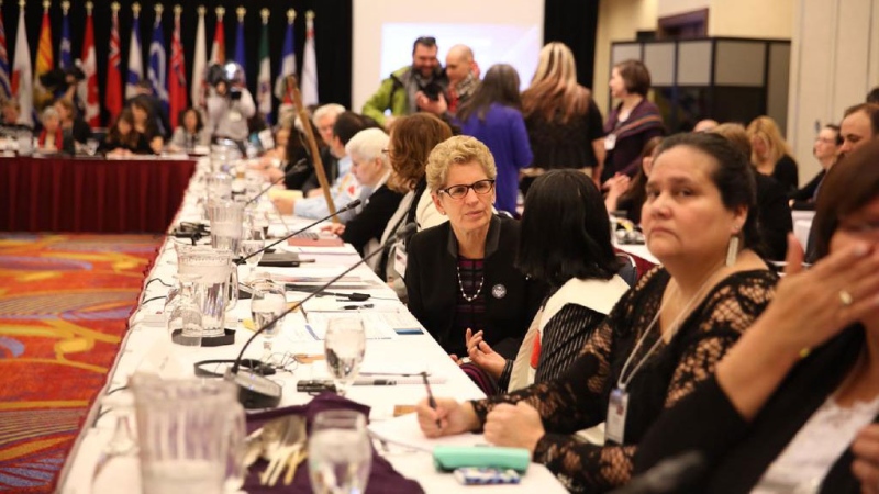 Ontario Premier Kathleen Wynne posted this photo of the roundtable on missing and murdered Aboriginal women on Twitter on Friday, Feb. 27, 2015. 