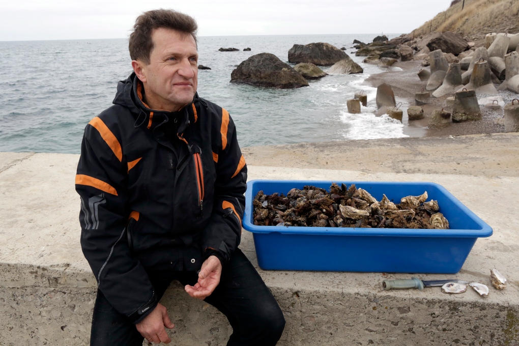Oyster farmer in Crimea