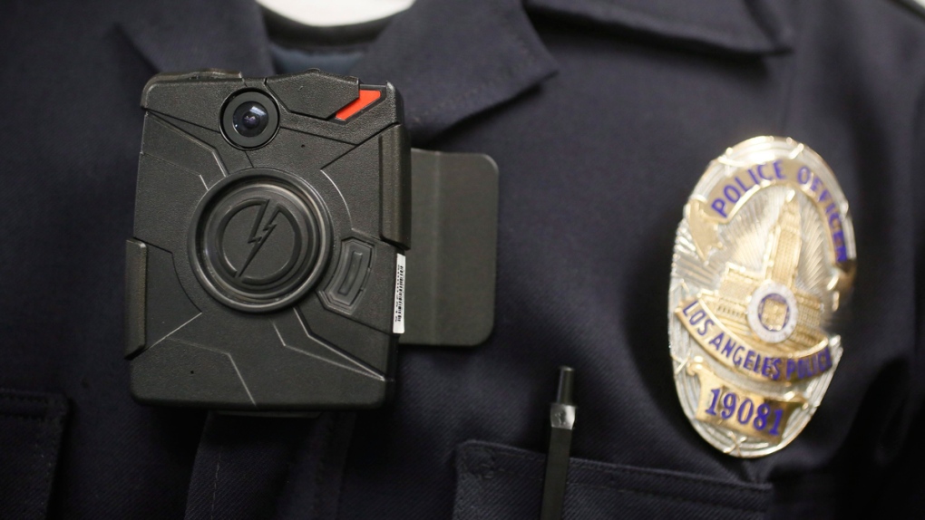 L.A. police officer wears an on-body camera