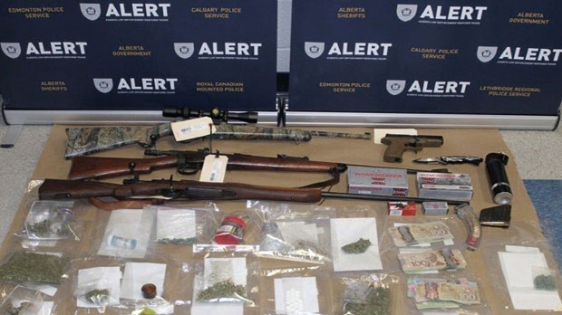 Fentanyl pills, weapons seized, Lethbridge bust, A
