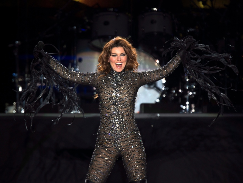 Shania Twain performs at the PEI 2014 Founders Week Concert at the Charlottetown Event Grounds in Charlottetown on Saturday, Aug. 30, 2014. (The Canadian Press/Andrew Vaughan)