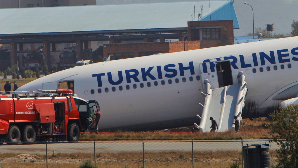 Turkish Airlines jet at Tribhuwan International
