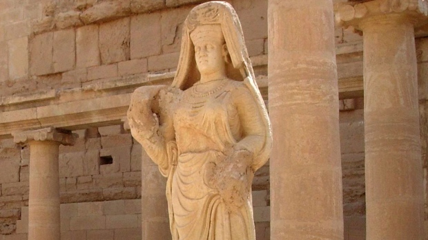 The statue of a robed woman at Hatra