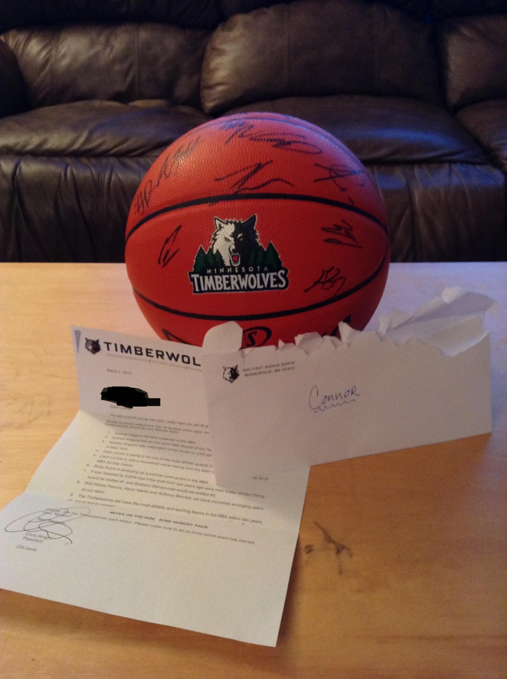 Minnesota Timberwolves fan letter
