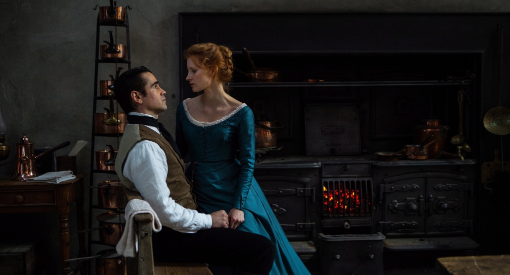 Colin Farrell and Jessica Chastain in Miss Julie