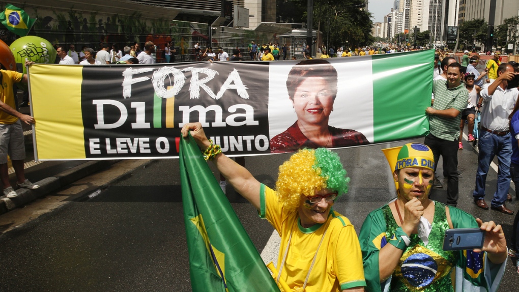 Protesters rally against Rousseff in Brazil