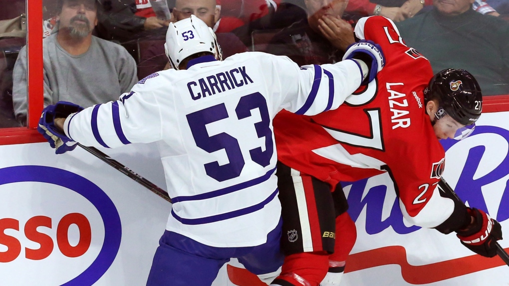 Toronto Maple Leafs forward Sam Carrick