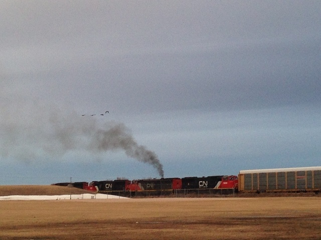 Smoke from CN Rail car