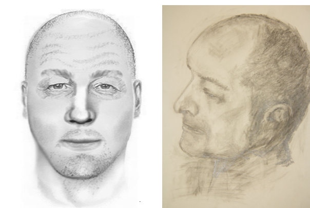 Windsor police have released two sketches of a man found dead on a trail near the WFCU Centre in Windsor, Ont. (Windsor police)