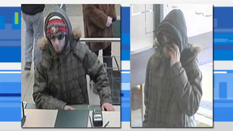 Suspect wanted for Montreal Rd. bank robbery is described as a white male, 20-30 years of age, 5'5"- 5'10" (165cm - 178cm), with a slim build. (Ottawa Police)