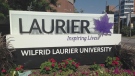 A sign is pictured outside Wilfrid Laurier University's campus in Waterloo, Ont., on Wednesday, Sept. 17, 2014. (David Imrie / CTV Kitchener)