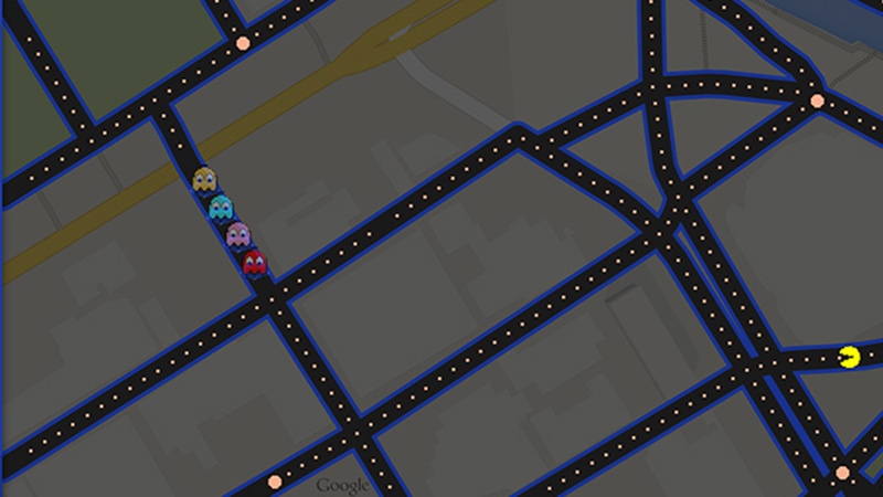 Google Maps Pac-Man game