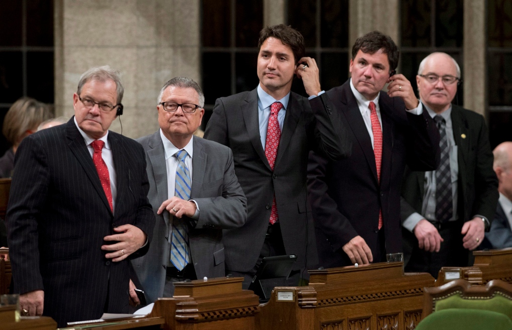 Liberal leader Justin Trudeau rises to vote