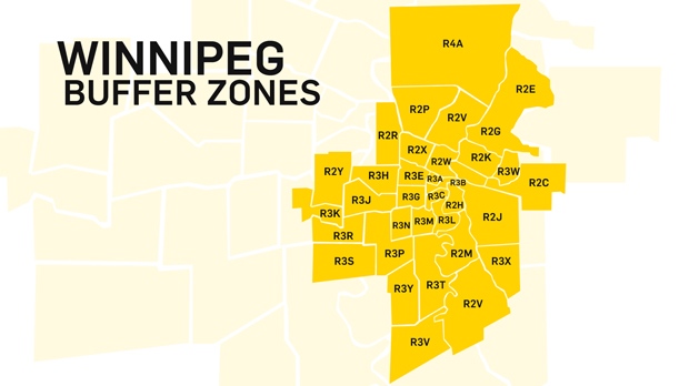 winnipeg zip code map New Numbers Offer Insight Into Buffer Zones Around Winnipeg Ctv News winnipeg zip code map