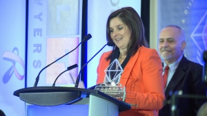Harvard Business Developments accepted the Paragon award for Business of the Year.  The annual ceremony recognizes local businesses.  (Photo CTV)