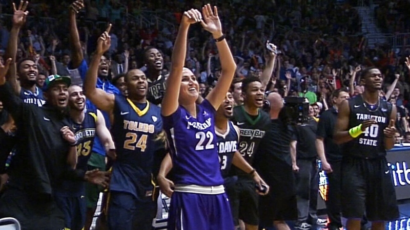 Canadian Cassandra Brown wins the NCAA three-point contest in Indianapolis, Indiana on Apr. 2, 2015.