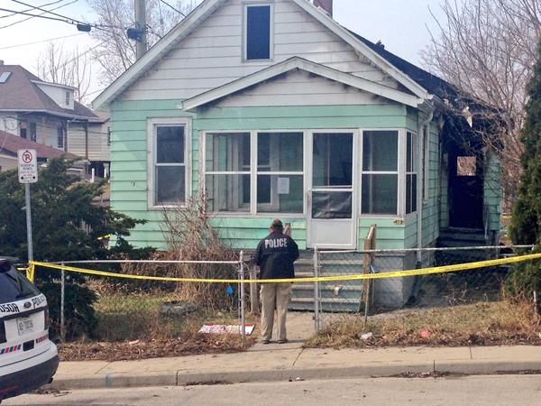 Police investigate a fire on Marentette Ave on April 4, 2015. (CTV Windsor)