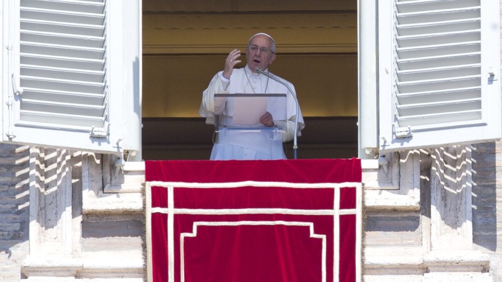 Pope Francis blesses faithful at the Vatican