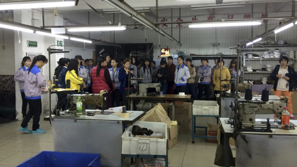 Workers strike at a factory in China