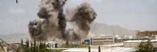 Smoke billows from a Saudi-led airstrike on Sanaa