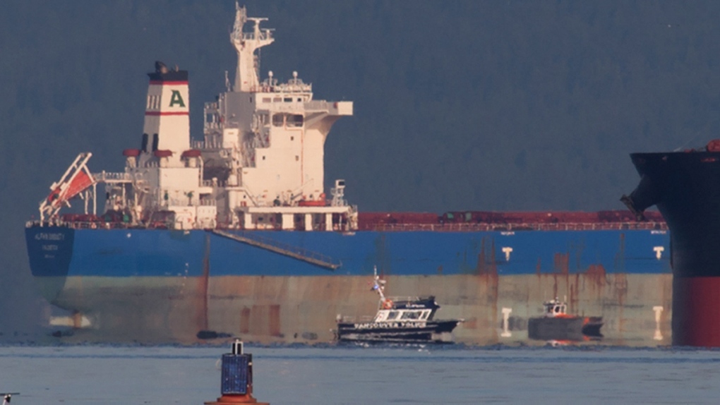 Oil spill cleanup in Vancouver's English Bay
