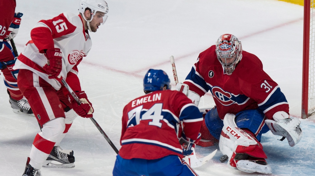 Montreal Canadiens goalie Carey Price makes a save