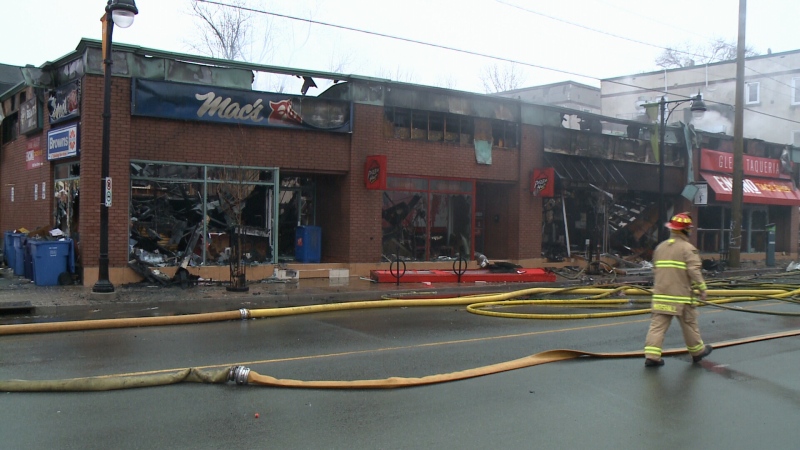 A hair salon, coffee shop, Macs convenience store and a new restaurant that just opened one month ago have been affected by the blaze on Bank St. on Apr. 9, 2015. (CTV Ottawa)