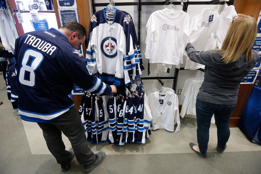 Winnipeg Jets fans shop for merch