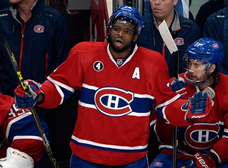 Montreal Canadiens defenseman P.K. Subban (76) argues after receiving a game misconduct during second period of Game 1 NHL first round playoff hockey action against the Ottawa Senators on Wednesday, April 15, 2015, in Montreal. (Ryan Remiorz/THE CANADIAN PRESS)
