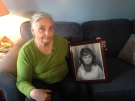 Paula Topic holds a photo of her daughter, Ljubica, who was abducted and killed in May 1971, in Windsor, Ont. on Wednesday, April 15, 2015. (Christie Bezaire / CTV Windsor)