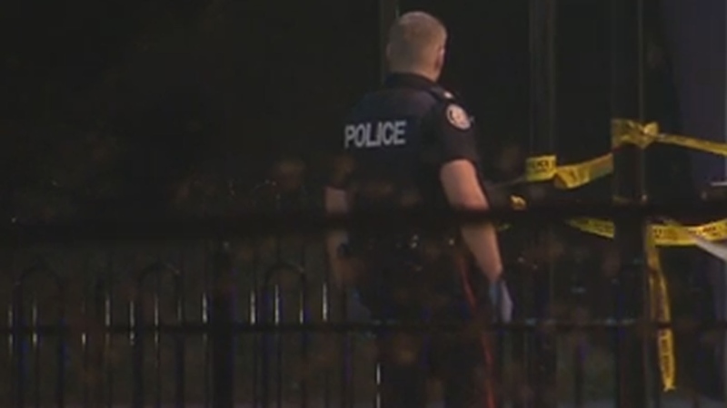 Police investigate a shooting in the Birchmount Road and St Clair Avenue East area Friday April 17, 2015. 
