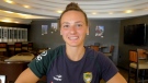Toronto's Katrina Santilly, shown on Friday April 17, 2015 in Victoria, is pursuing her rugby dream as a member of the Brazilian sevens team. The 28-year-old has dual citizenship thanks to her Brazilian mother. (Neil Davidson/THE CANADIAN PRESS)