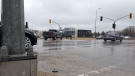 Cadets directed traffic at Bishop Grandin Boulevard and St. Anne's Road. Several intersections were impacted by a power outage in Winnipeg's south end April 19, 2015. 