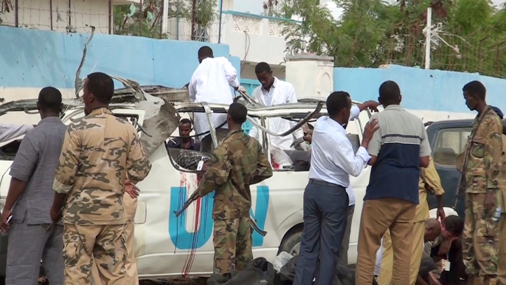 After the attack on a UN bus in Garowe, Somalia