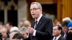 Finance Minister Joe Oliver tables the federal budget in the House of Commons in Ottawa on Tuesday, April 21, 2015. (Adrian Wyld / THE CANADIAN PRESS) 
