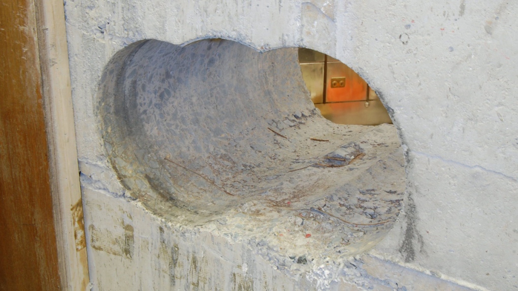 Tunnel leading into the Hatton Garden vault