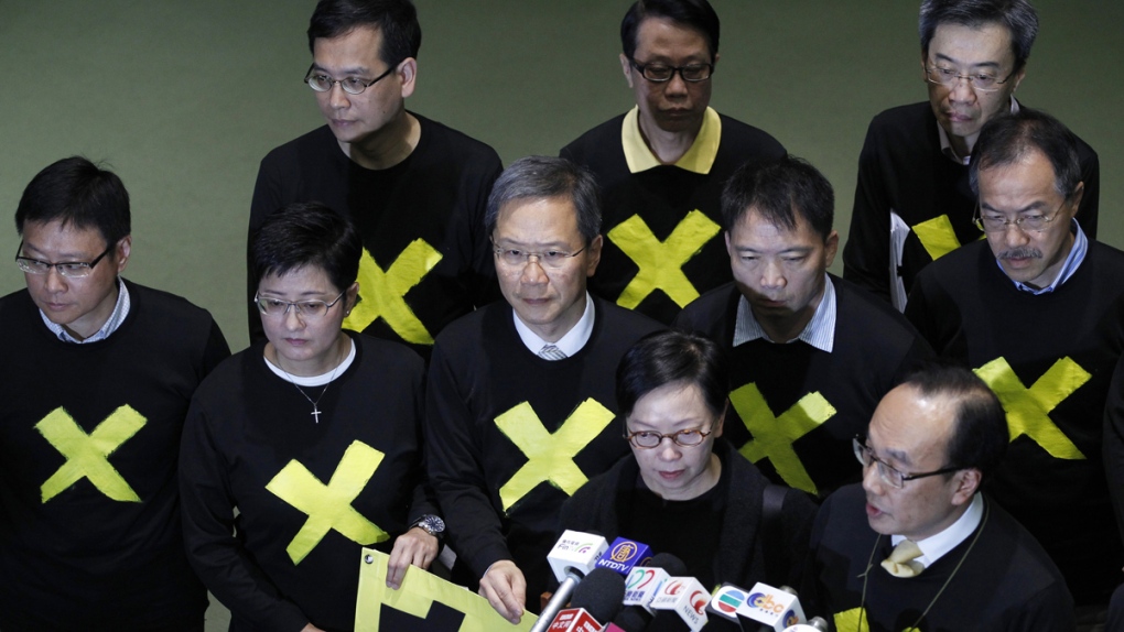 Pro-democracy lawmakers in Hong Kong