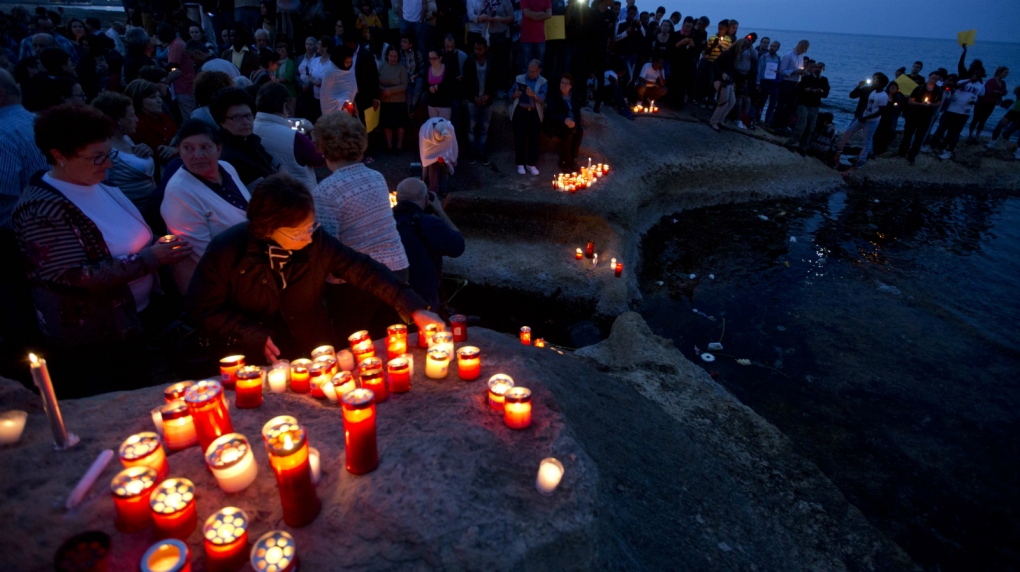 Memorial for migrant shipwreck victims
