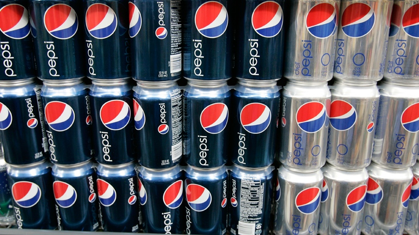 Pepsi drinks are on display