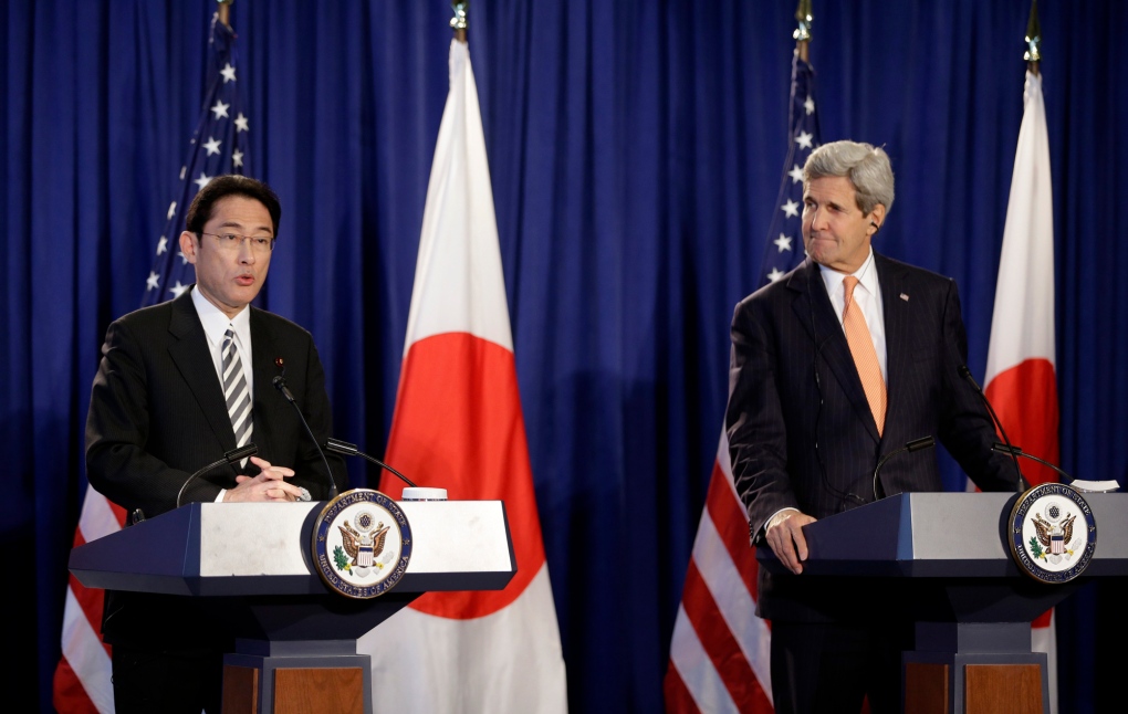 Japan FM Kishida with John Kerry 