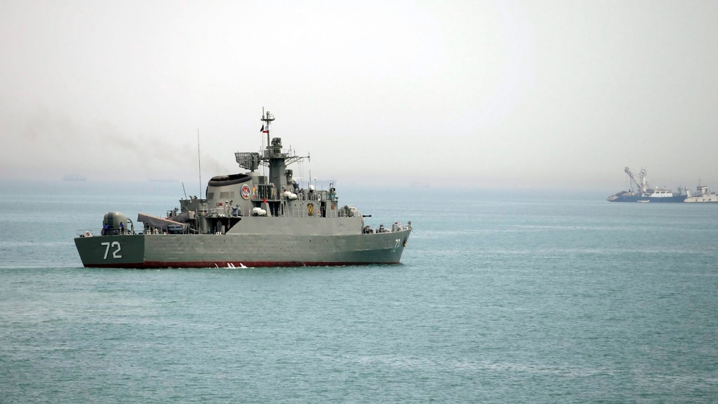 Iranian warship in the Strait of Hormuz