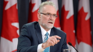 Auditor General Michael Ferguson speaks at a news conference in Ottawa on Tuesday, April 28, 2015. (Adrian Wyld / THE CANADIAN PRESS)
