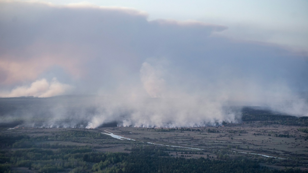 Forest fire in the Chornobyl area, Ukraine