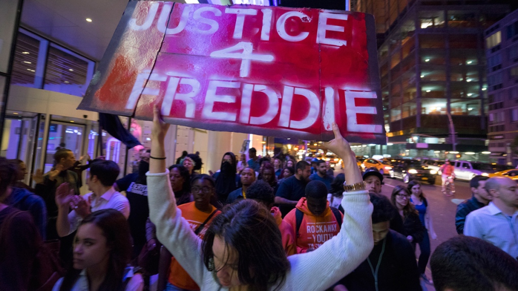 Freddie Gray rally in Manhattan, New York