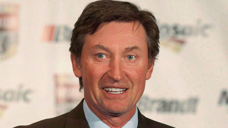 Hockey great Wayne Gretzky speaks during a media event before a tribute to Gordie Howe in Saskatoon, Friday, Feb. 6, 2015. (Liam Richards / THE CANADIAN PRESS)