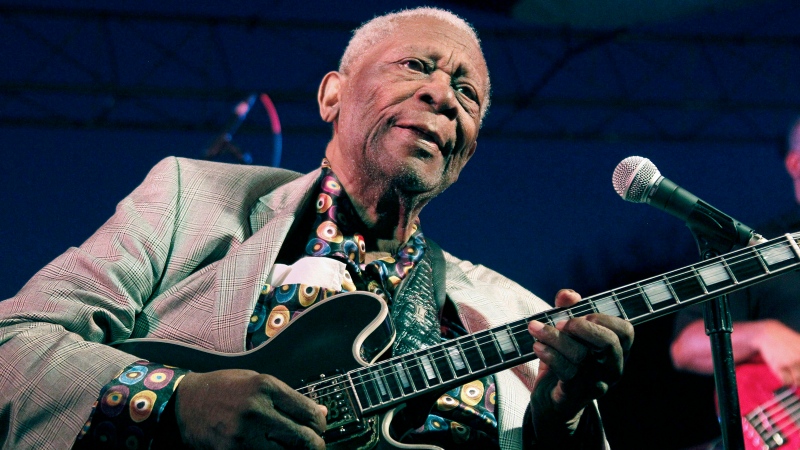 FILE - B.B. King performs in Indianola, Miss., on Aug. 22, 2012. (AP Photo/Rogelio V. Solis)