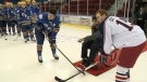 Neil Doef drops puck in Cornwall