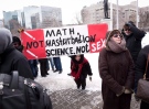 Demonstrators gather in front of Queen's Park to protest against Ontario's new sex education curriculum in Toronto on Tuesday, February 24, 2015. Parents in Ontario are planning to pull their children from classes Monday to protest the curriculum changes. (Darren Calabrese/THE CANADIAN PRESS)