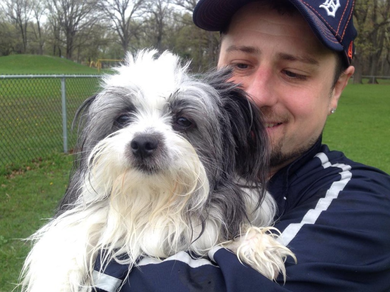 Matt Clingan and his dog Chance in Windsor, Ont., on Tuesday, May 5, 2015. (Sacha Long / CTV Windsor)